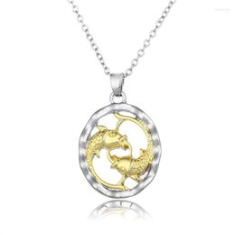 Pendant Necklaces Fashion Gold Pisces Geometric Necklace Elegant Women's Wedding Silver Colour Collarbone Chain Cute Girl Jewellery Gift