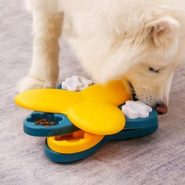 Toys Dog Puzzle Toys Turntable Slow Feeder Educational Toy Bone Interactive Food Bowl Slowly Eating Bowl Pet Cat Dogs Training Game