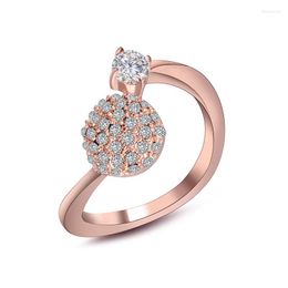 Cluster Rings S7 Spot Wholesale Rose Gold Ball Fashion Diamond Ring Plated Lady's Titanium Steel SA429