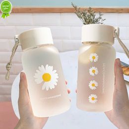 500ml Small Transparent Plastic Water Bottles for Girls Creative Frosted Drink Kawaii Water Bottle with Portable Travel Tea Cup