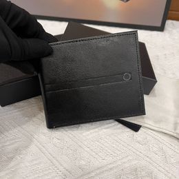 Luxury New Wallet Luxury Card Case Designer Card Holder First Layer Calfskin Men Coin Coin Pouch Slim Fit File Folder Original Packaging