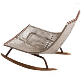 Camp Furniture Nordic Balcony Leisure Small Sofa Coffee Table Combination Outdoor Rattan Rocking Chair Lazy Courtyard Garden