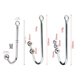Anal Toys Sexshop Metal Anal Hook with Ball Prostate Massager Butt Plug Anus Dilator Stainless Steel Sex Toys for Men Women Gay Adult Toy 230508