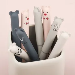 4Pcs Kawaii Bear Panda Mouse Gel Pens Stationery Papeleria Cute Animals Erasable Writing Pen Student School Office Supplies
