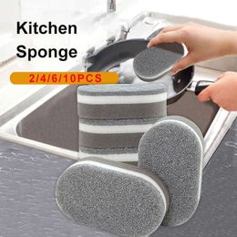 Sponges Scouring Pads 2/4/6/10pcs Magic Eraser Cleaner Kitchen Bathroom Cleaning Descaling Clean Rub for Cooktop Pot Removing Rust Brush Y23