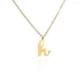 Chains Stainless Steel Necklace English Letter H Inlaid Zircon Fashion Clavicle Chain Surname Custom Wholesale