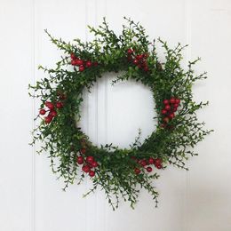 Decorative Flowers Spring Collection Leaf Flower Wreath - Christmas Decoration Circle Door Header Hanging