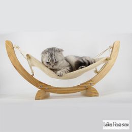 Mats Puppy Cat Hammock Tent Solid Wood DIY Assembly Swing Bed Sleeping Cradle Pet Supplies Indoor Using Fashionable Breathable