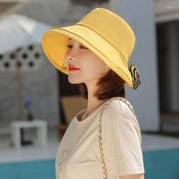 Wide Brim Hats 2023 Summer Zebra Print Cow Sun Beach Hat Woman Cotton Bucket Ladies Travel Outdoor UV Protection 10cm Visors Cap