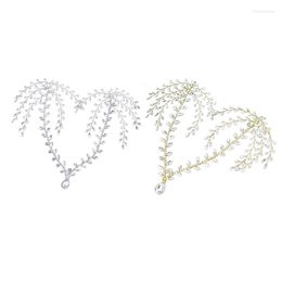 Hair Clips Wedding Headpiece For Bride Crystal Rhinestone-Forehead Hairband Princess-Crown Waterdrop-Charm Headdress Party