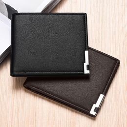 Wallets Men Short Wallet Iron Edge Korean Youth Men's Horizontal Trend Card Bag Drop Coin Purse For Male