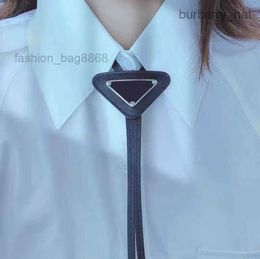 22prad necktie luxurys designer Mens Women Designer Ties Fashion Leather Neck Tie Bow For Men Ladies With Pattern Letters Neckwear Fur Solid Colour Neckties 4 Colours