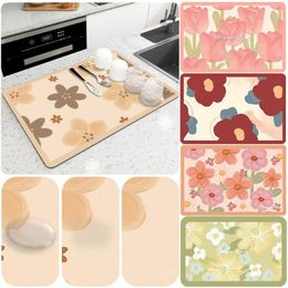 Table Mats Rubber Mat Kitchen Countertop Slide For Appliance Coffee Machine Air Fryer Super Absorbent Dishes Drain Pad