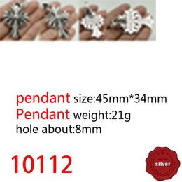 10112 European and American pendant Jewellery S925 sterling silver fashion personality punk hip-hop cross flower diamond pendant classic Jewellery