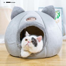 Mats 2021 Deep Sleep Comfort In Winter Cat Bed Little Mat Basket For Cat's House Products Pets Tent Cosy Cave Cat Beds Indoor