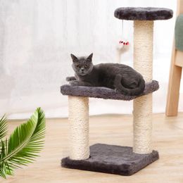 Scratchers 3Layers Cats Toys Scratching Post Sisal Rope Three Pillars for Kitten Grind Claw Cat Climbing Frame Posts Pet Furniture