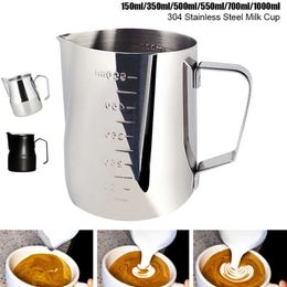 Milk Jugs 150ml/350ml/550ml/700ml/1000ml espresso stainless steel coffee jug pull flower tea frothing milk jug latte P230509