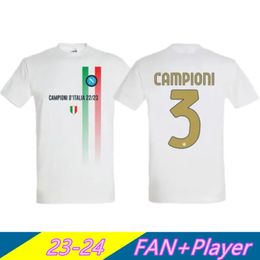 23/24 SSC Napoli soccer jerseys 2023 Face Game Campioni Maglia Naples KVARATSKHELIA ZIELINSKIMIN ANGUISSA OLIVERA OSIMHEN LOZAN Men football shirt