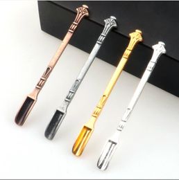 Smoking Pipes 80mm gold and silver multi-color metal small smoke shovel