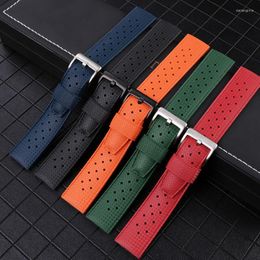 Watch Bands Fuerman Rubber Strap 20mm 22mm Watchband Soft Breathable And Simple Band Diving Waterproof Bracelet Green Color
