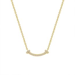 Chains Zircon Necklace Titanium Steel Gold Plated Jewelry Chain Smile Printed Party