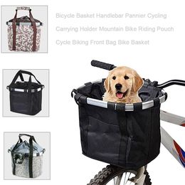 Strollers Bike Basket Handlebar Pannier Cycling Carryings Holder Bike Riding Pouch Cycle Biking Front Baggage Bag 3KG Load Pet Carrier