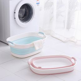 Bathtubs Portable Baby Bathtub Foldable Pet Bathtub Silicone NonSlip Tub Multifunctional Laundry Tub Storage Basket Bathroom Accessories