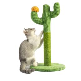 Scratchers Cat Tree For Indoor Cats Cactus Shape Sisal Rope Cat Scratch Post Fun Pet Training Toy Sisal Rope Cat Scratcher For Indoor