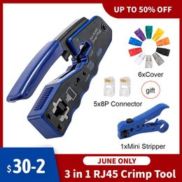 Tang RJ45 Crimper Network Tools Pliers Cat5 Cat6 8P RG RJ45 Ethernet Cable Stripper Pressing Wire Clamp Tongs Clip RG45 Lan