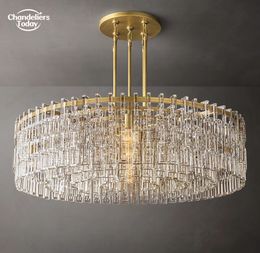 Marignan Round Chandeliers Modern Retro LED Glass Pendant Light Fixtures for Living Room Bedroom Dining Room Hanging Lamps Lustre