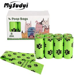 Bags Biodegradable Roll Poop Bags For Dog Paw Garbage Trash Bag Excrement Holder Dog Cleaning Bags To Collect Poop Pet Supplies