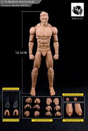 Action Toy Figures Nwtoys Nw02 16 6Cm 1 12 Medium Muscle Body Super Flexible Military Combat Joint With Boots 6Inch Figure Painting 230508