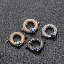 Charms CZ Cubic Zircon Shell Copper Round Eye Pendants Accessories For Jewelry Making Bracelets Necklaces Women Men Charm