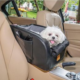 Carrier 2022 New Dog Car Mat Kennel Safety Seat Cover Central Control Armrest Box Carrying For Puppy Cat Carrier Bag Travel Pet Handbag