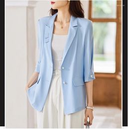 Women's Suits Spring Summer Elegant Blazers Jackets Coat Half Sleeve Professional Women Business Work Wear Tops Outwear Female Clothes