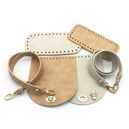 Bag Parts Accessories Suede Leather Bag Strap Handmade Handbag Woven Set High Quality Bag Bottoms With Hardware Accessories for DIY Shoulder Handbag 230509