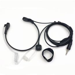 Walkie Talkie Throat Mic FBI Style Covert Acoustic Tube Headset Earpiece For Yaesu / Vertex Radios VX-6R VX-7E VX460 VXA-710 FT-277R 1-pin