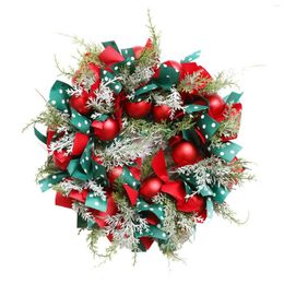 Decorative Flowers Artificial Christmas Wreath Snowflakes Silver Bristles Pines Leaves Ball For Xmas Party Porch Decor