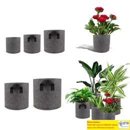 Gallon Plant Grow Bags NonWoven Aeration Fabric Pots Pouch Root Container Breathable Degradable SelfAbsorbent Pots