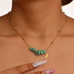 Pendant Necklaces New Unique Irregular Charms Nature Stone Bead Choker For Women Fashion Jewellery Girl Accessories 2022 Y23