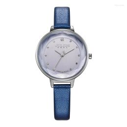 Wristwatches JULIUS Watches Women Fashion Watch 2023 Elegant Dress Leather Strap Ultra Slim 8mm Japanese Quartz Movt Wrist JA-935