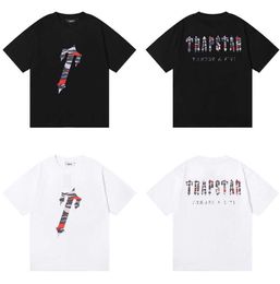 Designer Fashion Clothing Tshirt Tees Trapstar Red Camo Letter Print Cotton Loose Fit Couple Short Sleeve Tshirt Underlay Fashion Label Luxury Casual Cotton Street