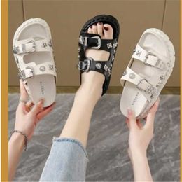 Slippers Summer Women Slippers Platform Rivets Punk Rock Leather Creative Metal Fittings Casual Party Shoes Female Outdoor Slides 2305