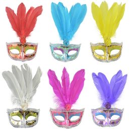 Party Masks 20pcs Women Girls Masquerade Sexy Feather Eye Mask Prom For Birthday Wedding Carnival Hen Party Accessories Halloween 230509