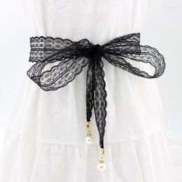 Belts Arrival Female Pearl With Diamond Pendant Waist Rope Decorative Dress Lace Knotted Belt For LuxuryBelts