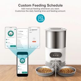 Feeding 3/4.5/6L Tuya APP Smart Pet Feeder Cat Automatic Feeder WIFI Voice Timing Quantitative Food Dispenser For Dog Feeding Supplies