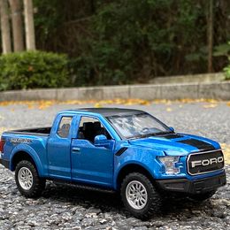 Diecast Model 1 32 Ford Raptor F150 Modified Pickup Alloy Car Model Diecasts Metal Toy Vehicles Car Model Simulation Sound Light Kids Toy Gift 230509