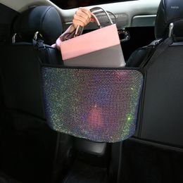 Car Organiser Fashion Rhinestone Bling Auto Hanging Seat Back Storage Container Stowing Tidying Accessories