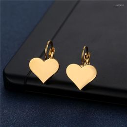 Dangle Earrings Stainless Steel Heart Woman In Plated Gold Hoops Hearts Ear Rings Huggie Couple Jewellery Love