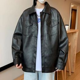 Men's Jackets Classic and Handsome Motorcycle Men Clothes Spring Autumn Korean Edition Trend PU Leather Fashionable Loose Handsome Men Coat 230509